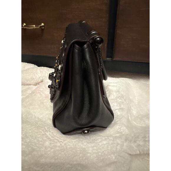 Coach Black Cherry Tea Rose Top Handle Bag Deep plum / Oxblood Leather - Picture 9 of 11